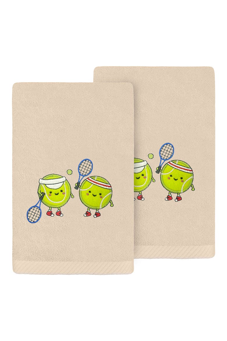 2-Pack Embroidered Hand Towel, Main, color, SAND TENNIS