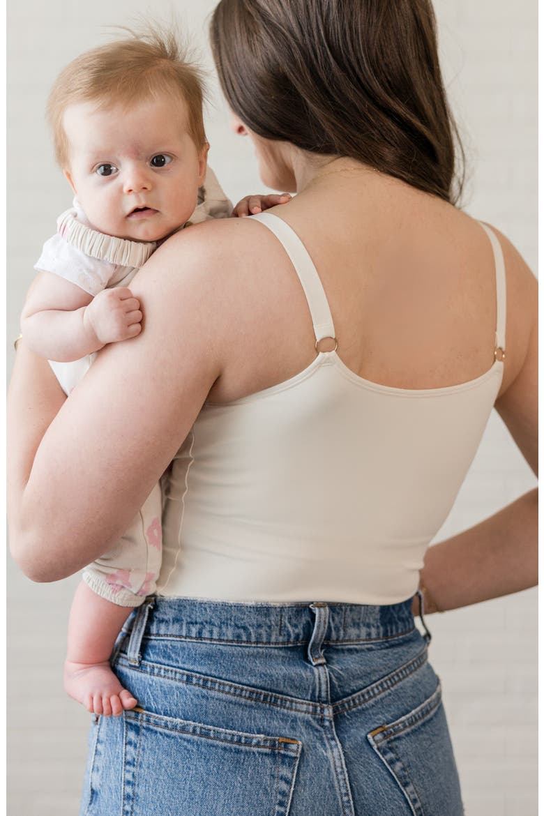 Busty Size Amelia Maternity, Nursing and Pumping Tank Top, Alternate, color, Cream