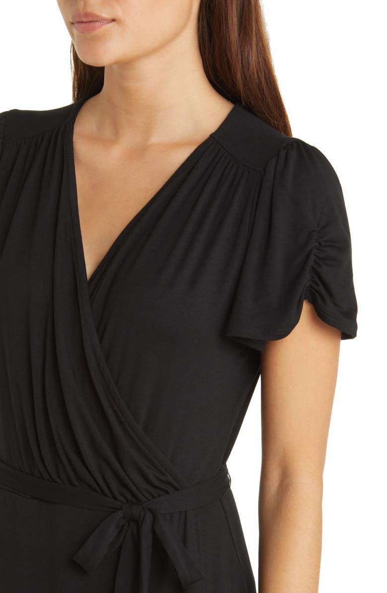 Loveappella Faux Wrap Dress, Alternate, color, Black