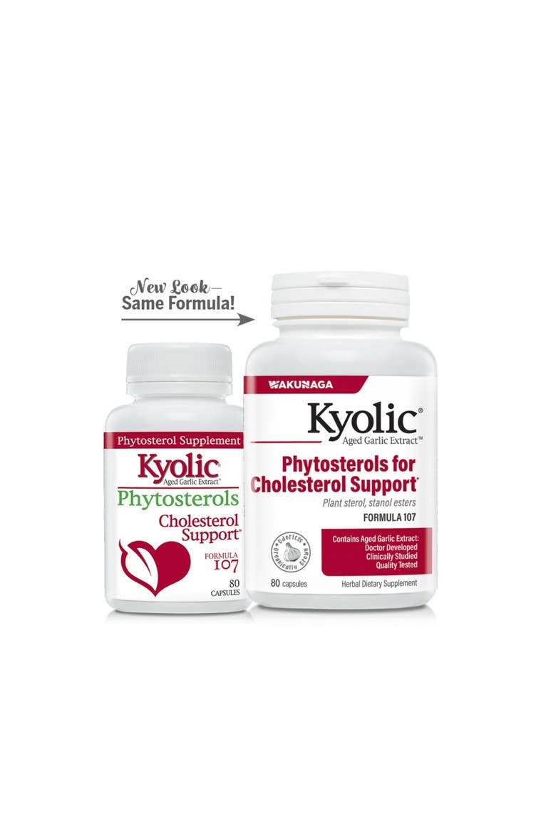 Aged Garlic Extract Formula 107, Phytosterols for Cholesterol Support, 80 Capsules, Alternate, color, None