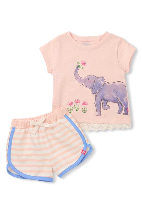 Kids' Elephant Eyelet Cotton T-Shirt & Shorts Set (Baby & Toddler)
