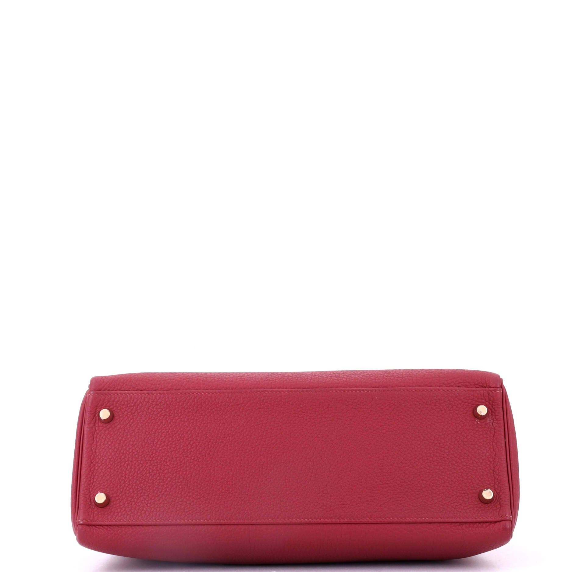 Pre-Owned Hermes Kelly Handbag Red Togo with Gold Hardware 32, Alternate, color, Rouge Grenat