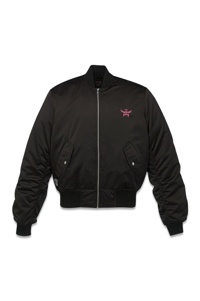 x SNIPES Satin Bomber Jacket, Alternate, color, Black