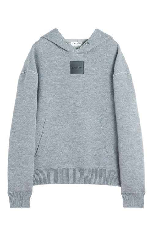 Shop Lanvin Baggy Wool Hoodie In Steel