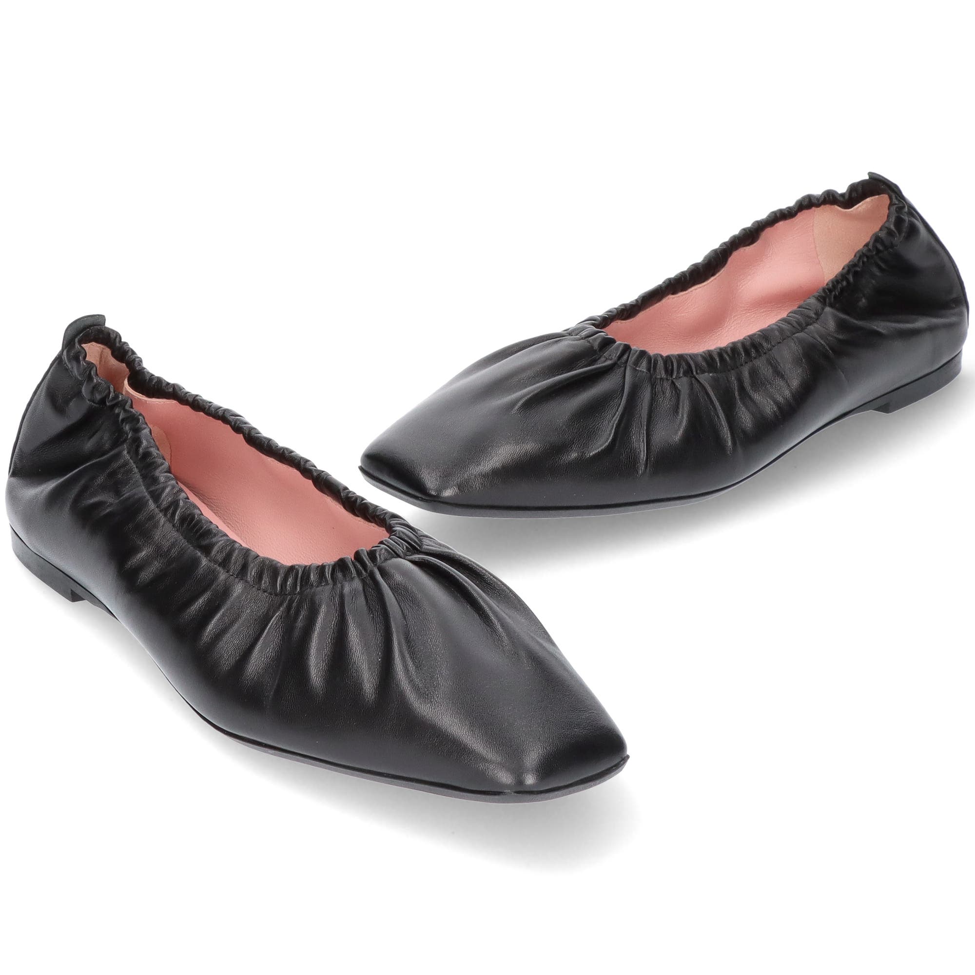 Pretty Ballerinas Rouched Ballet Flat, Alternate, color, Black