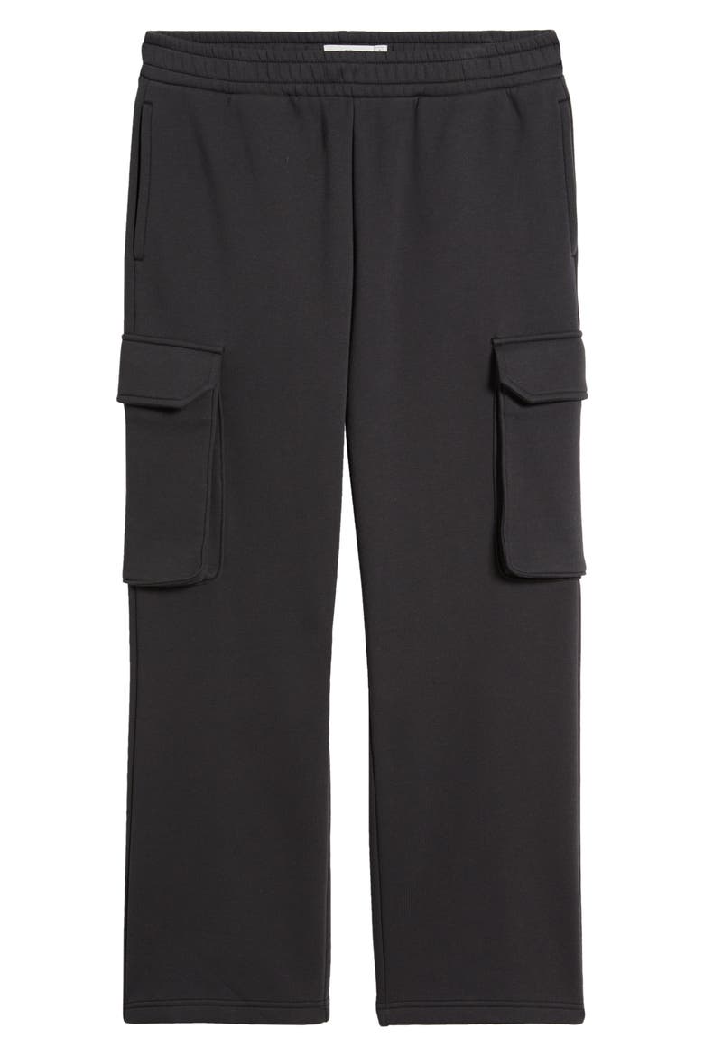 Fleece Cargo Pants, Alternate, color, BLACK FADED