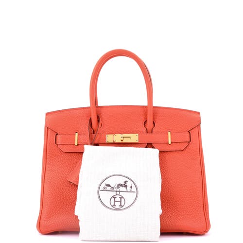 Pre-owned Hermes  Hermes Birkin Handbag Orange Togo With Gold Hardware 30 In Orange