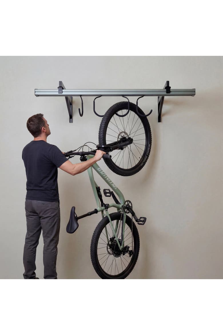 CycleSlide - Wall Mounted Bike Storage - 1 - 4 Bikes, Alternate, color, Grey