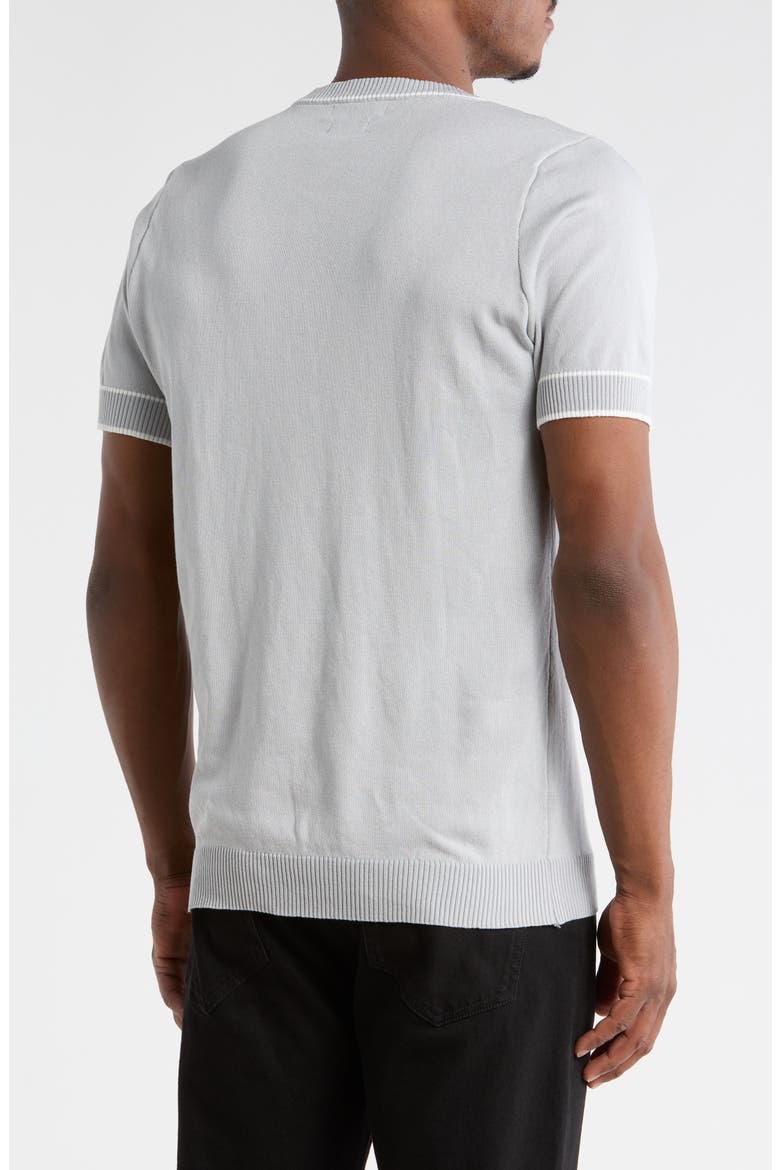 Textured Short Sleeve Sweater, Alternate, color, GREY