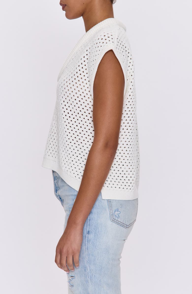 Pistola Beck Open Stitch Short Sleeve Sweater, Alternate, color, Le Blanc