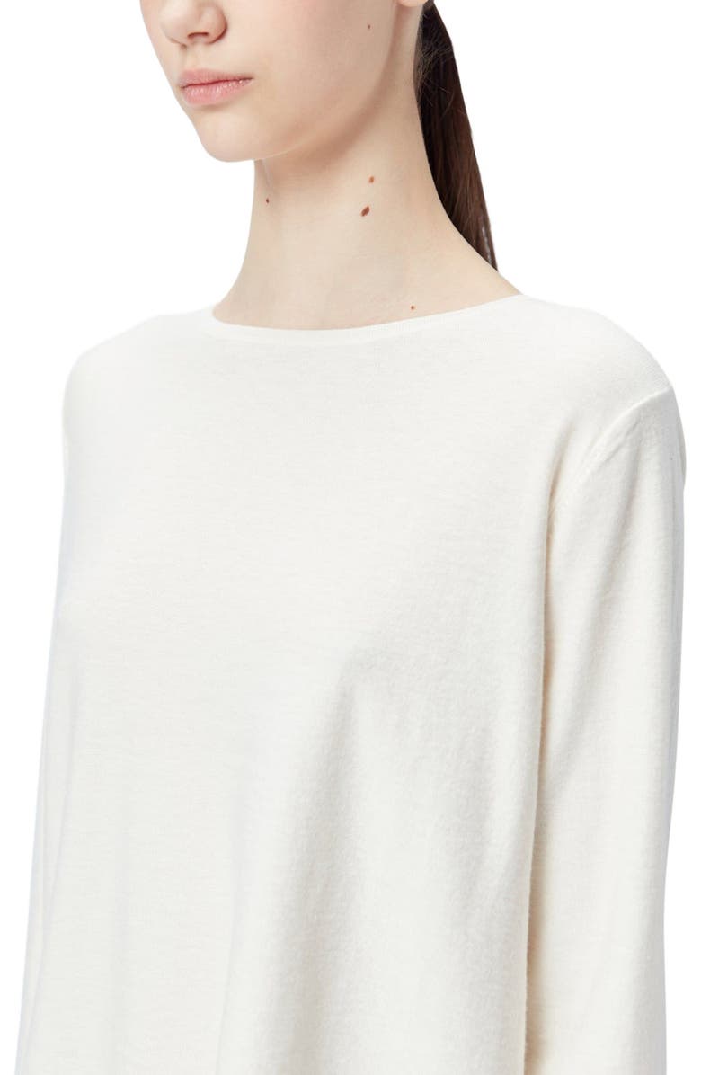 GOBI Mongolian Cashmere Boatneck Cotton Silk Cashmere Blend Sweater, Alternate, color, Whisper White