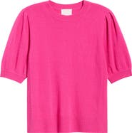 Caslon® Puff Sleeve Wool & Cashmere Sweater