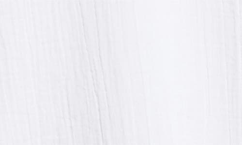 Eileen Fisher Mandarin Collar Textured Organic Cotton Tunic In White