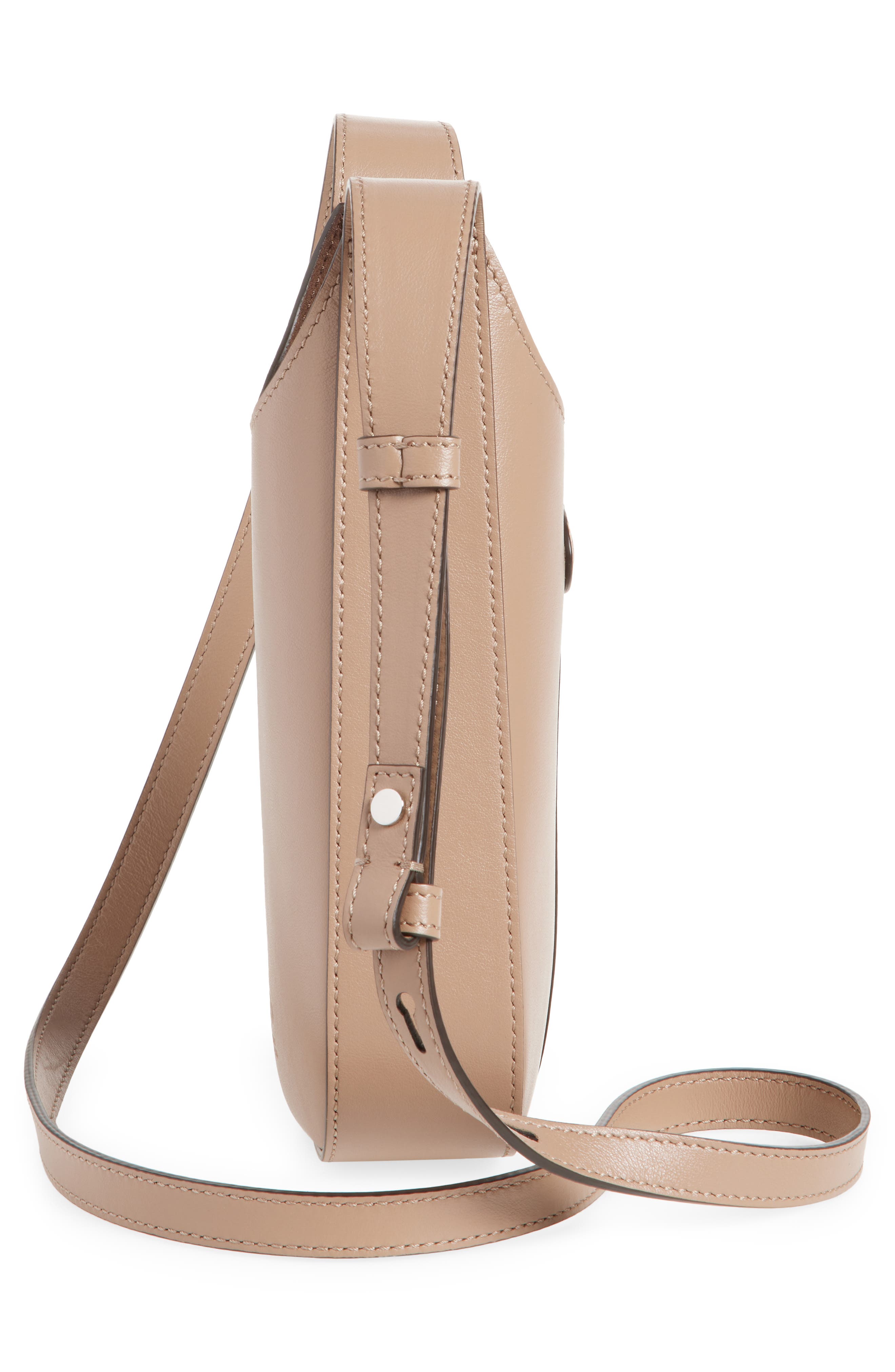 Micro Di Leather Crossbody Bag, Alternate, color, CRETA CHIARO