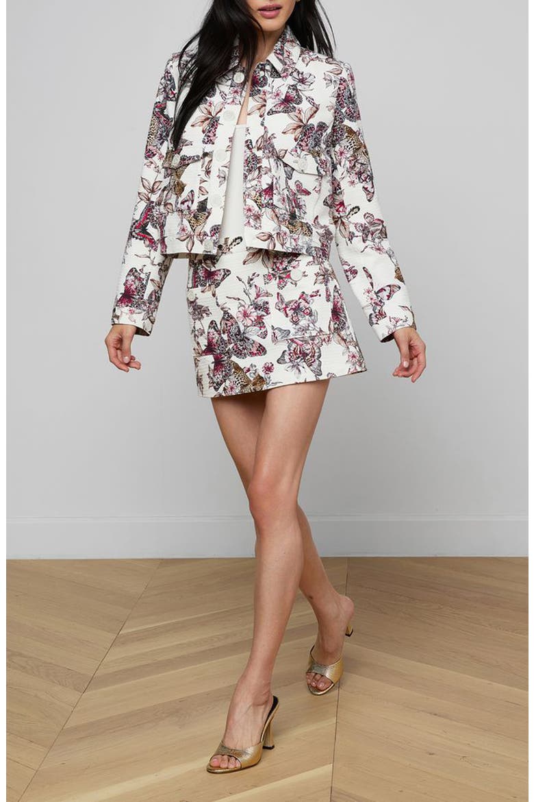 Nyx Print Crop Jacket, Alternate, color, WHITE MULTI LARGE BUTTERFLY