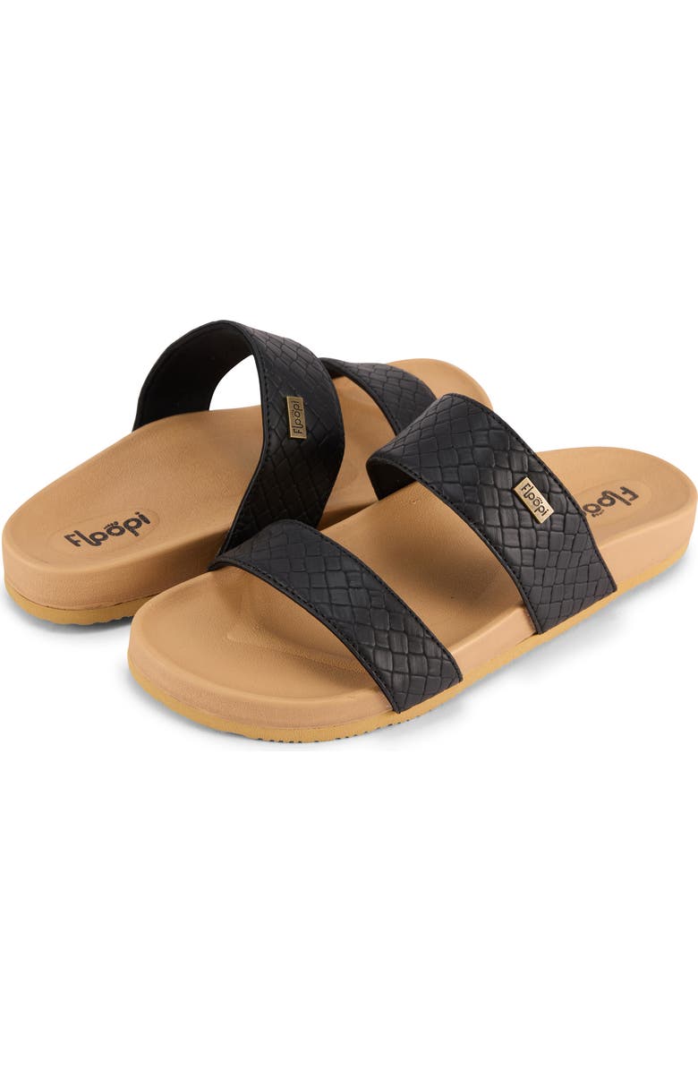 FLOOPI Double Strap Slide Sandal, Alternate, color, Black
