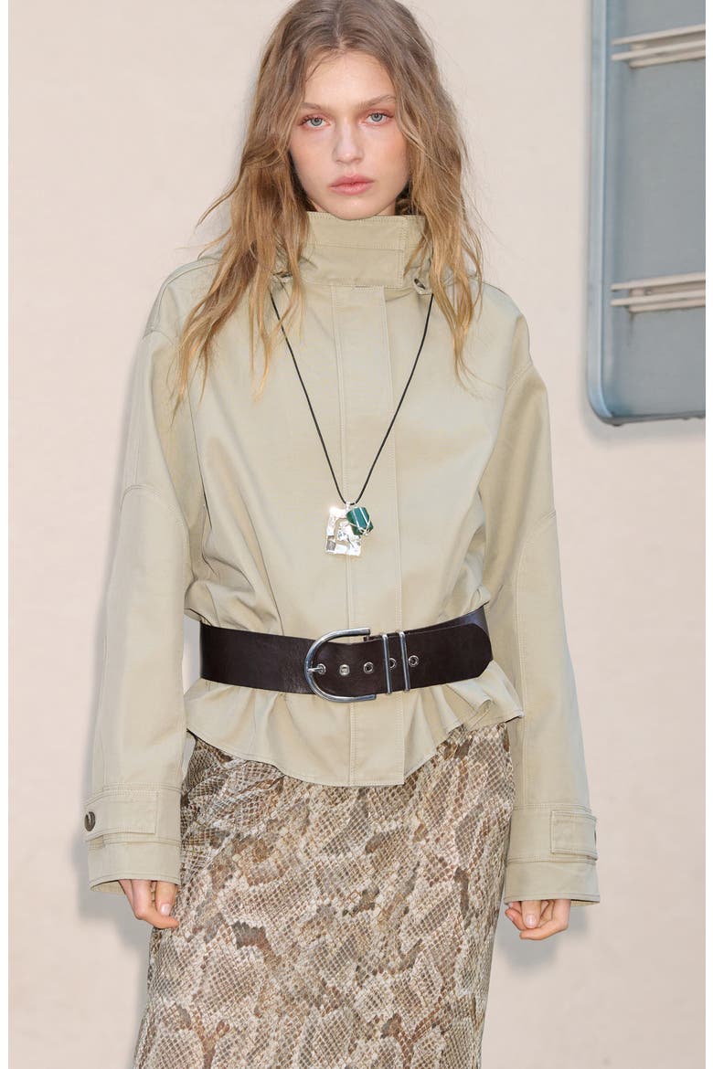 High Neck Oversize Parka with Removable Hood, Alternate, color, KHAKI