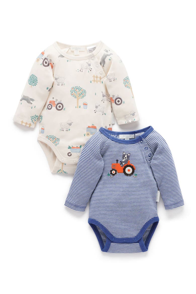 2 Pack Bodysuit, Main, color, Herding Sheep Print