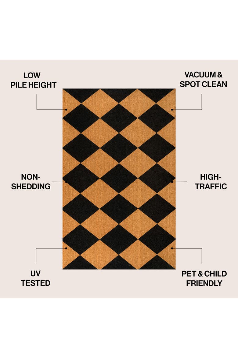 Peater Classic Casual Commerical Natural Coir Indoor/Outdoor Mat, Alternate, color, Natural Black Geo