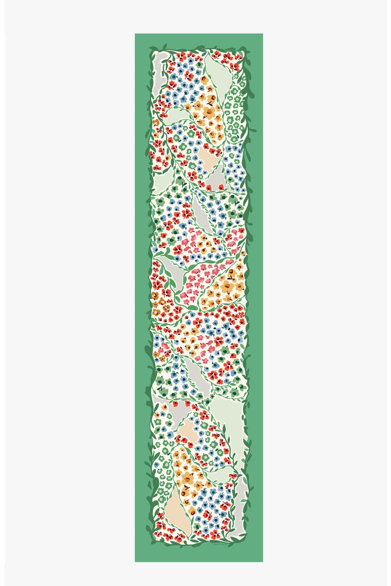Garden Oblong Silk Scarf, Main, color, Green
