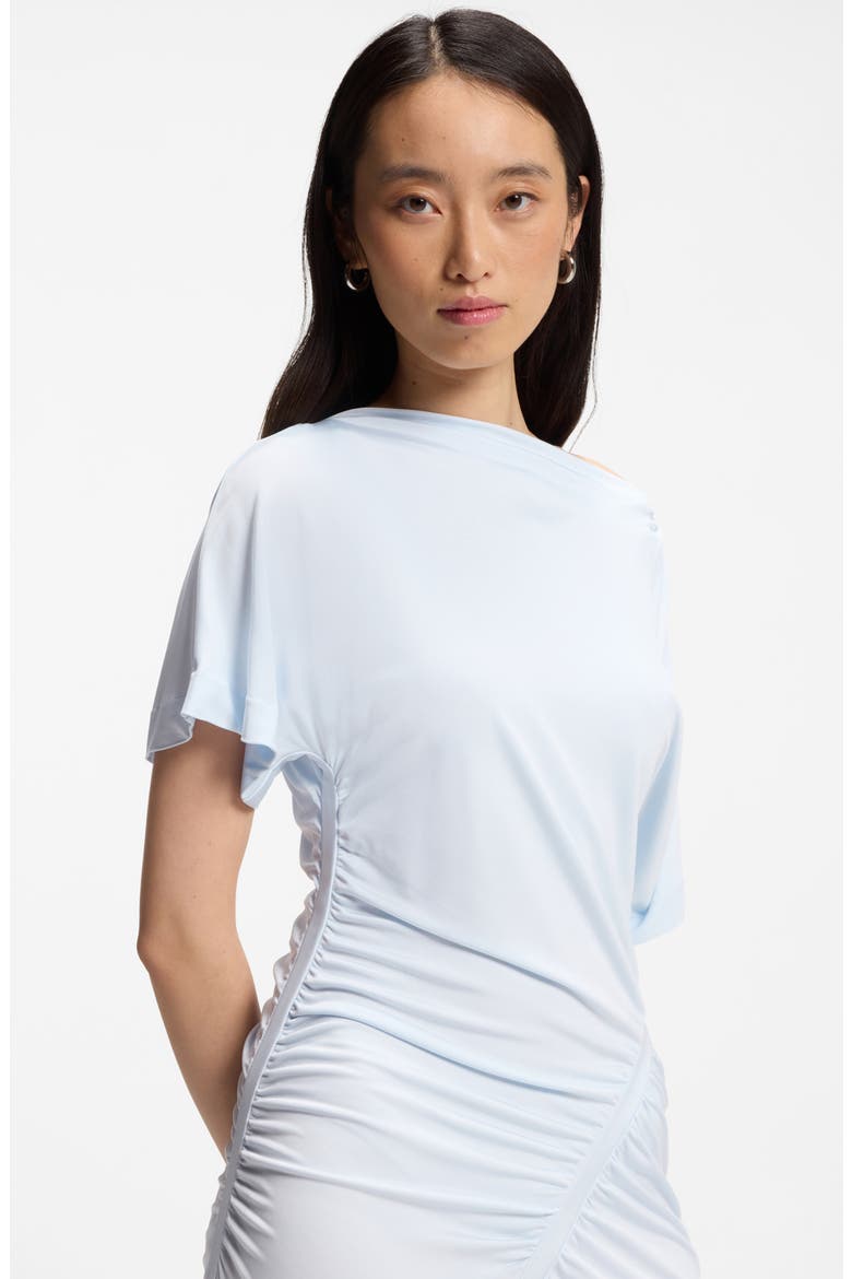Ecaren Ruched Jersey Dress, Alternate, color, PALE LAGOON