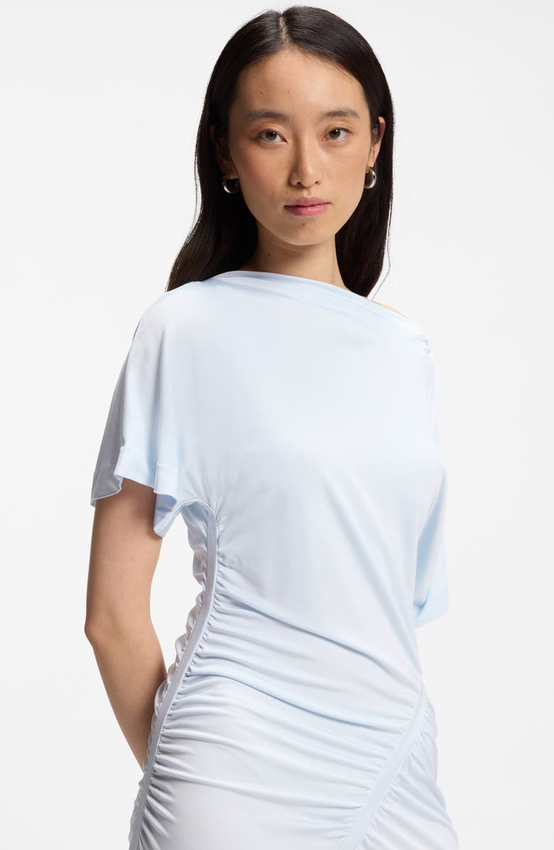 BOSS Ecaren Ruched Jersey Dress, Alternate, color, Pale Lagoon