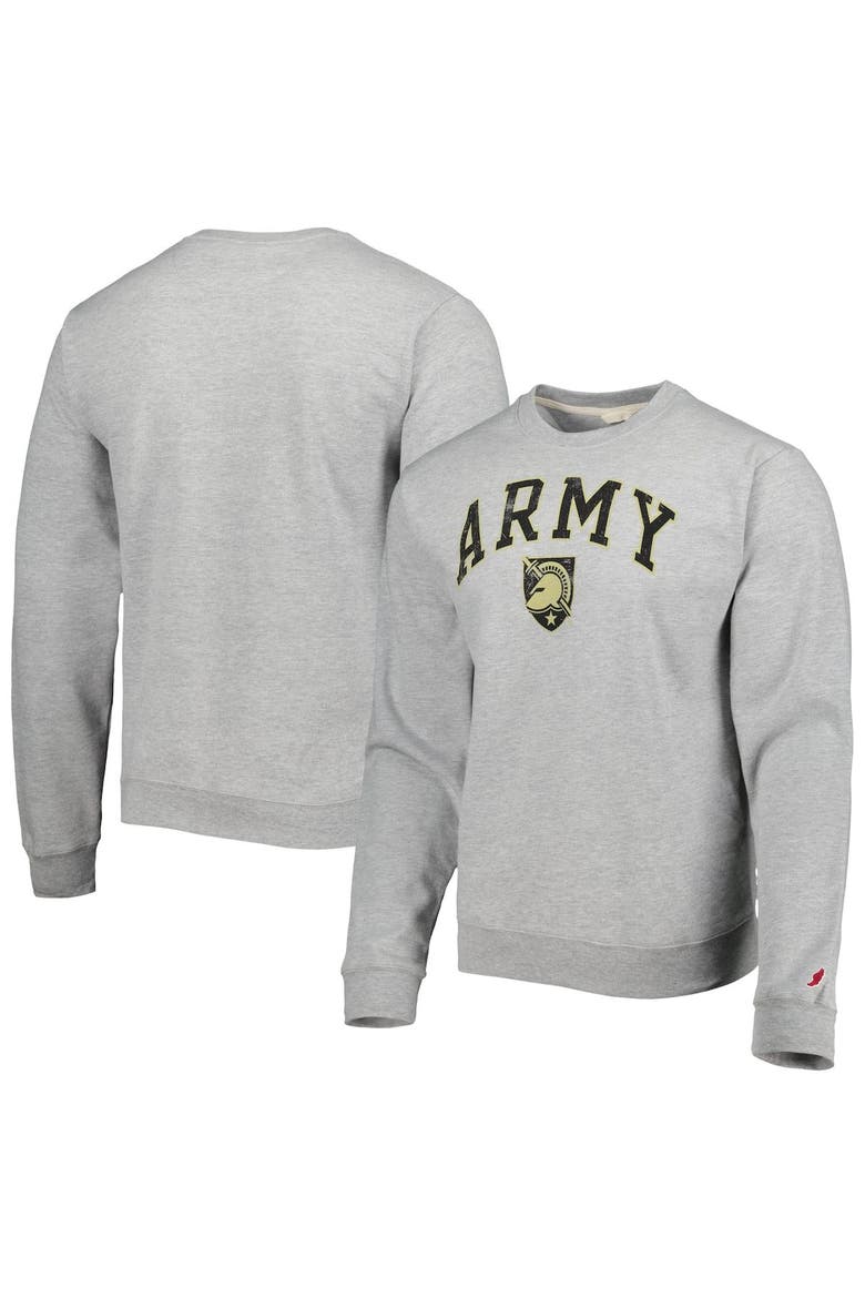 Men's League Collegiate Wear Heather Gray Army Black Knights 1965 Arch Essential Lightweight Pullover Sweatshirt, Main, color, Heather Gray
