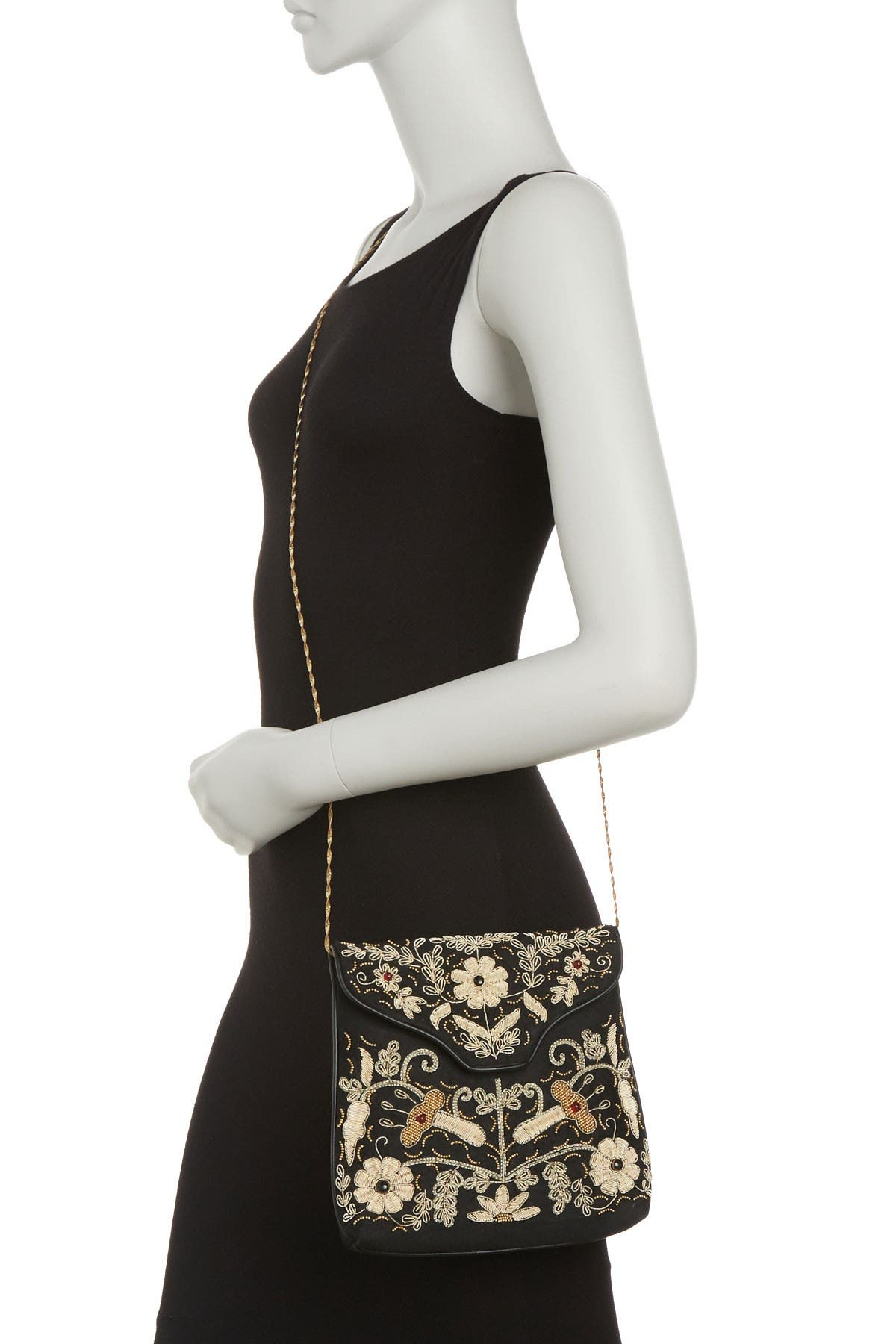 RICKI DESIGNS Fine Thread Embroidered Crossbody Bag, Alternate, color, 