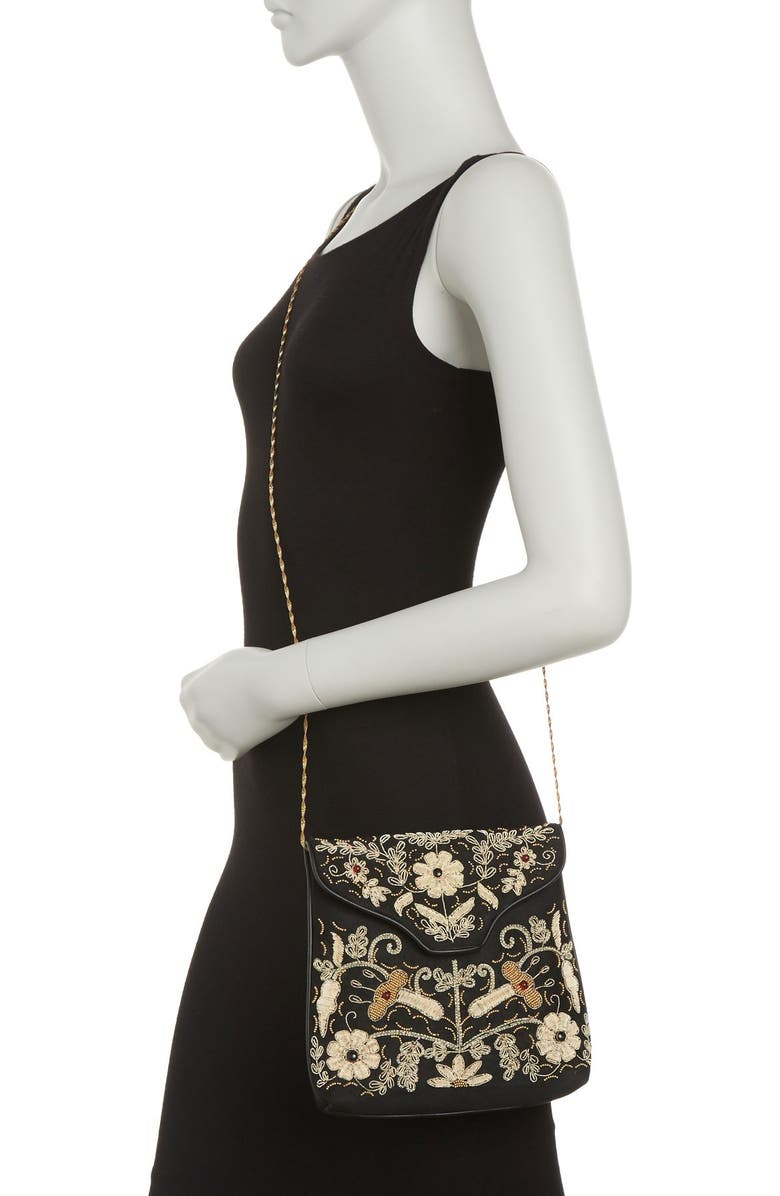 RICKI DESIGNS Fine Thread Embroidered Crossbody Bag, Alternate, color,
