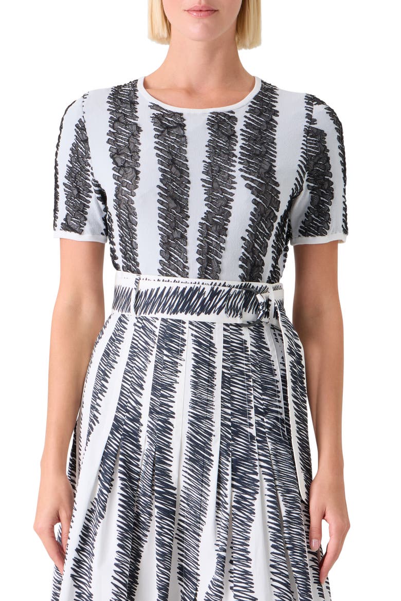 Scribble Jacquard Sweater, Main, color, CREAM-BLACK