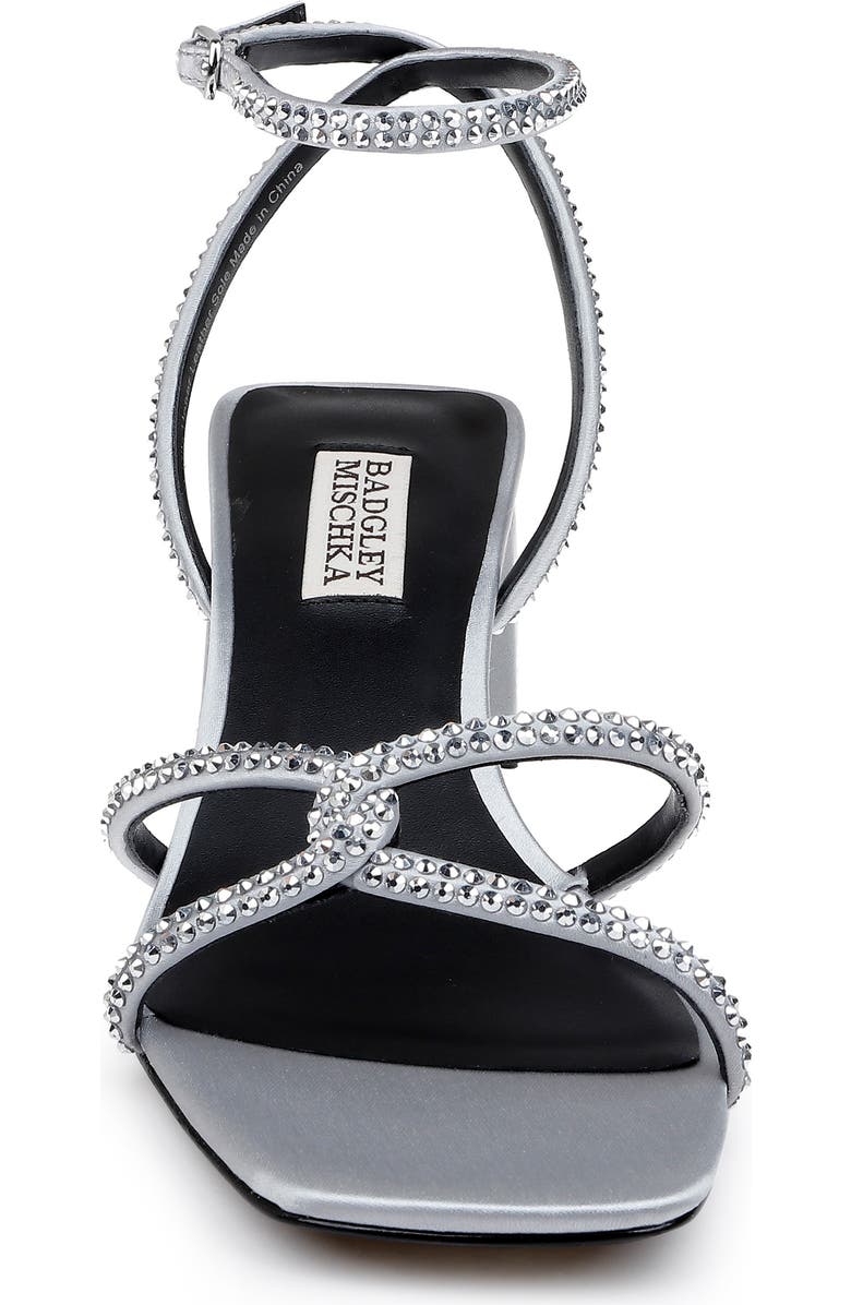 Badgley Mischka Collection Brisa Ankle Strap Sandal, Alternate, color, Silver Sat