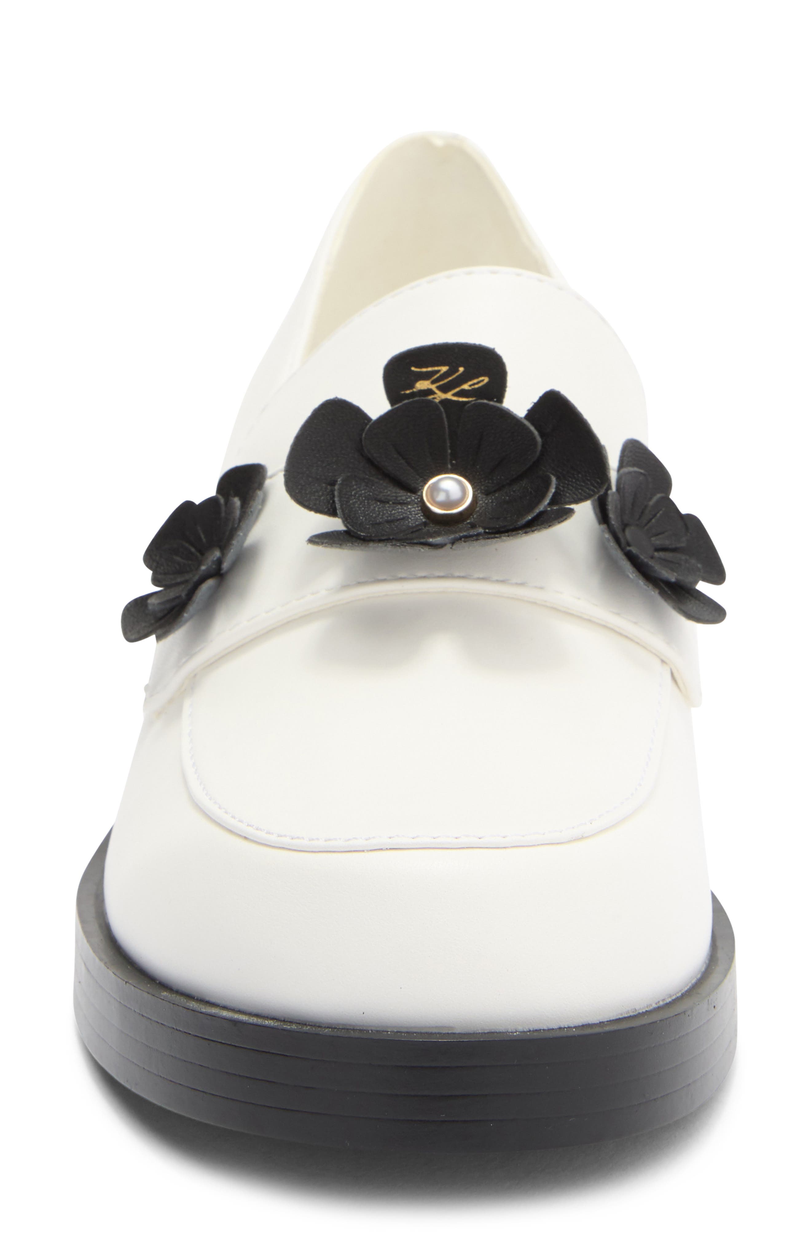 Camilia Fleur Loafer, Alternate, color, BRIGHT WHITE