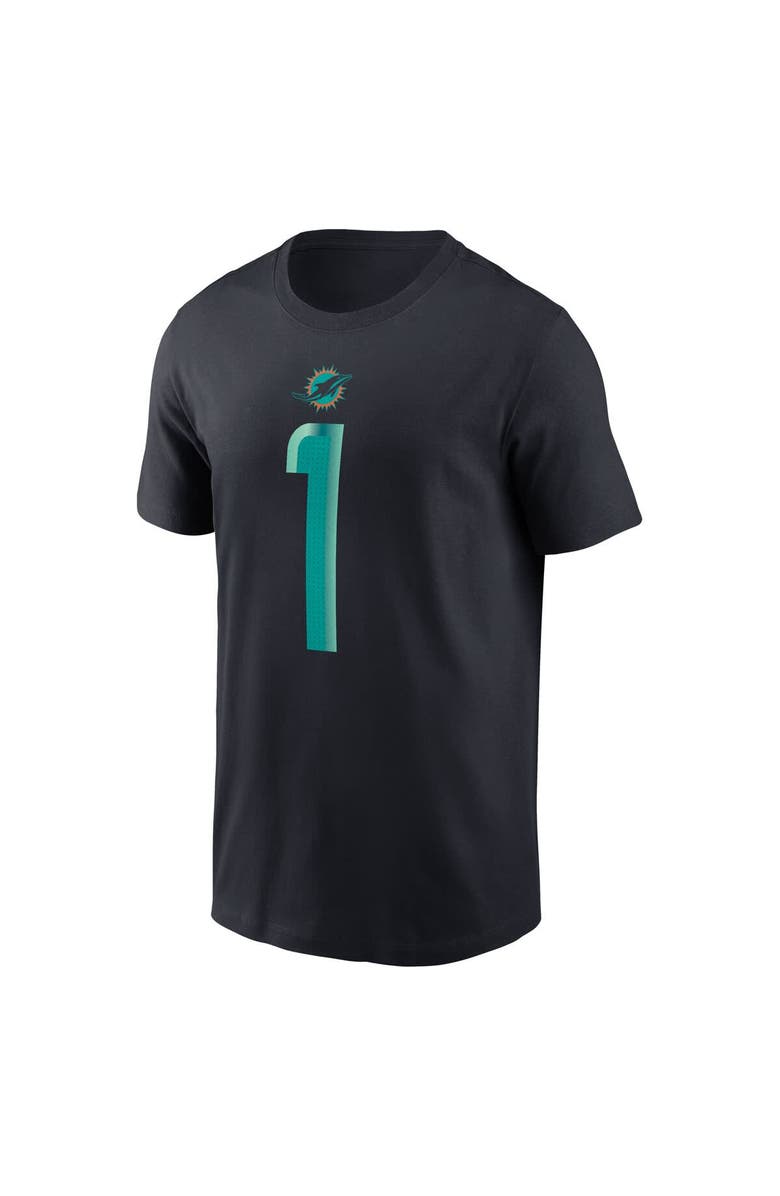Nike Men's Nike Tua Tagovailoa Pitch Blue Miami Dolphins 2025 Rivalries Collection Player Name & Number T-Shirt, Alternate, color, Navy
