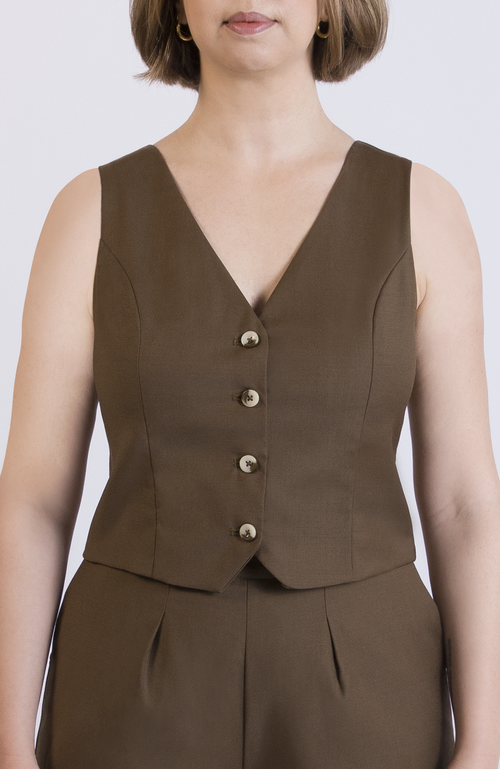 Aam The Label The Wool Vest In Brown