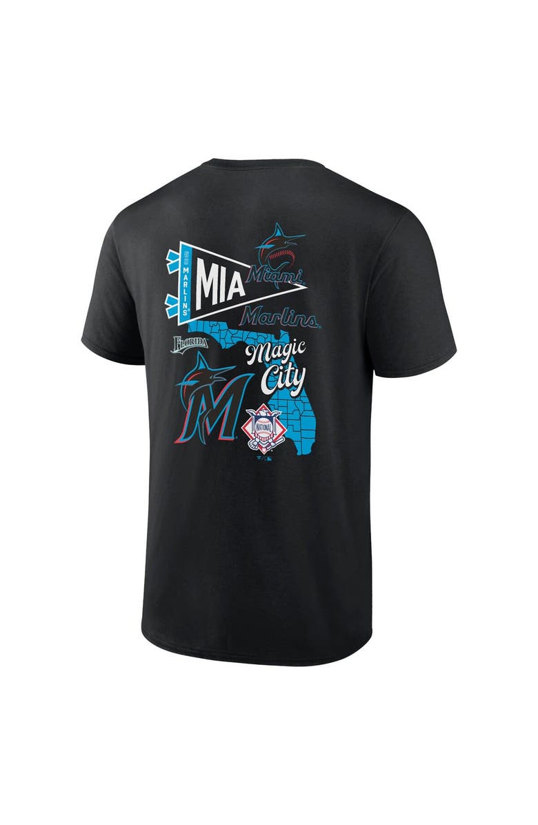 FANATICS Men's Fanatics Black Miami Marlins Split Zone T-Shirt, Alternate, color, 