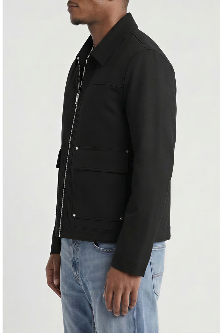 Faux Suede Jacket, Alternate, color, BLACK