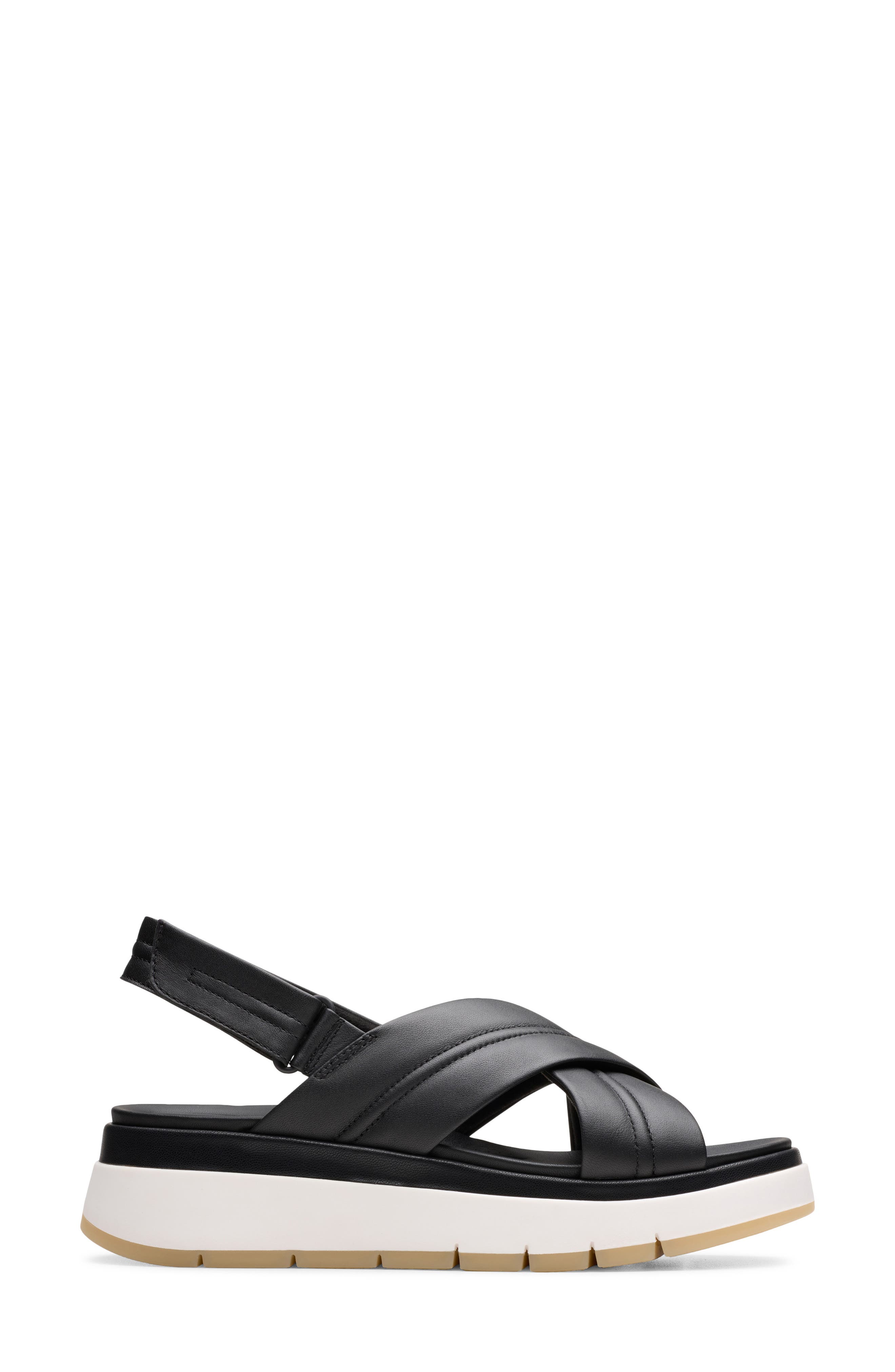 Clarks<sup>®</sup> Tuscan Crisscross Slingback Sandal, Alternate, color, Black Leather