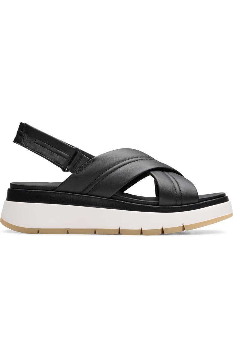 Clarks<sup>®</sup> Tuscan Crisscross Slingback Sandal, Alternate, color, Black Leather