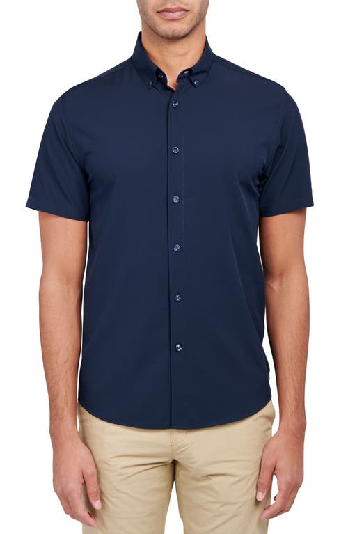 Brooklyn Brigade Slim Fit Solid 4-Way Stretch Performance Shirt in Navy 