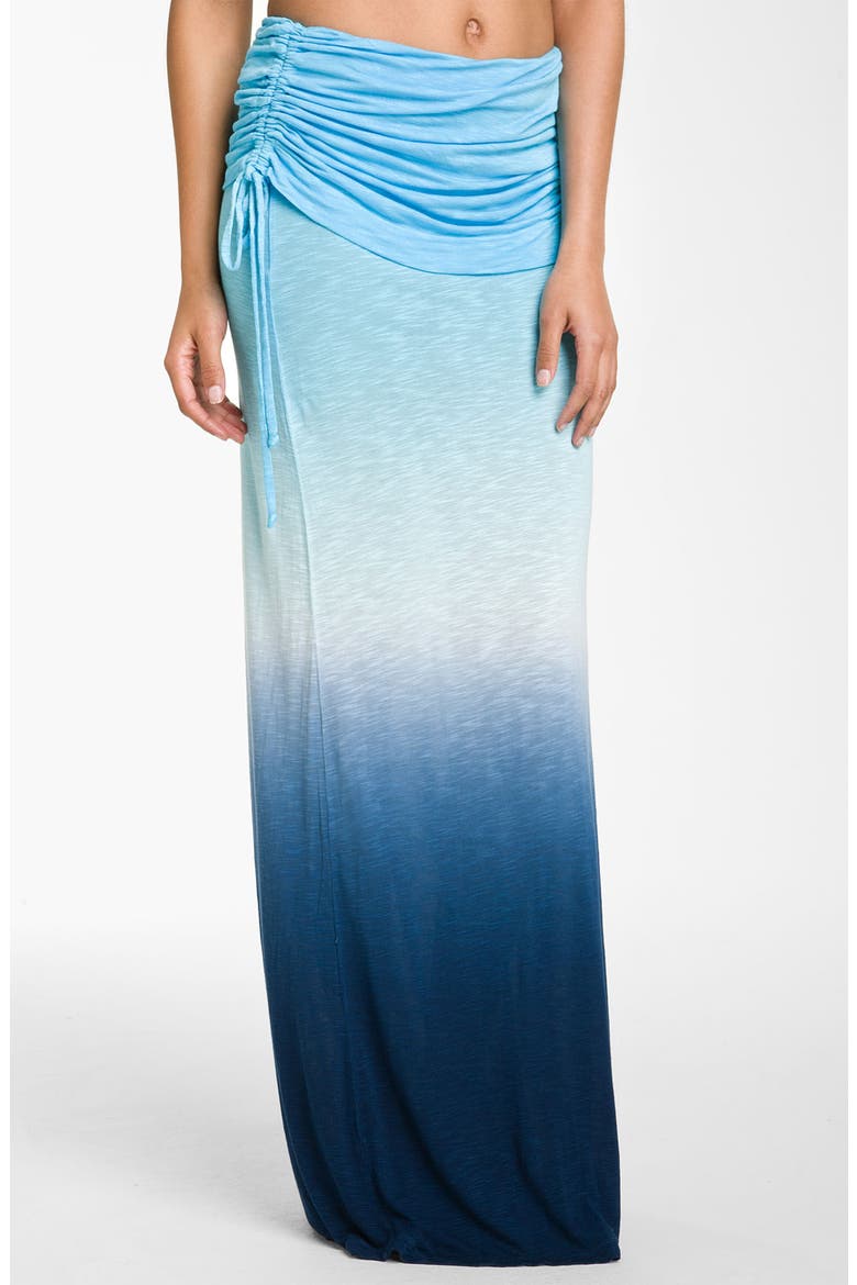 'Sierra' Fold Over Maxi Skirt, Main, color, SKY/ NAVY OMBRE