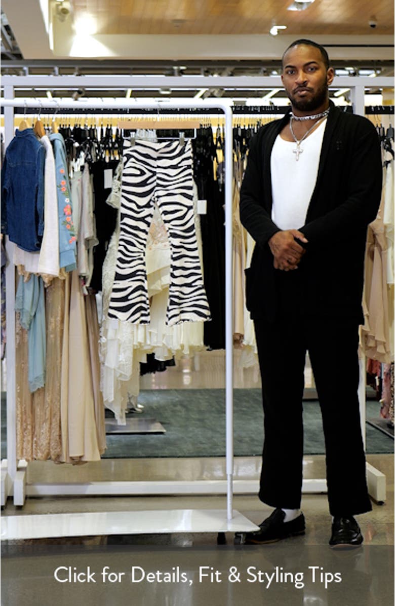 Kids' Zebra Print Rib Flare Leggings, sales video thumbnail