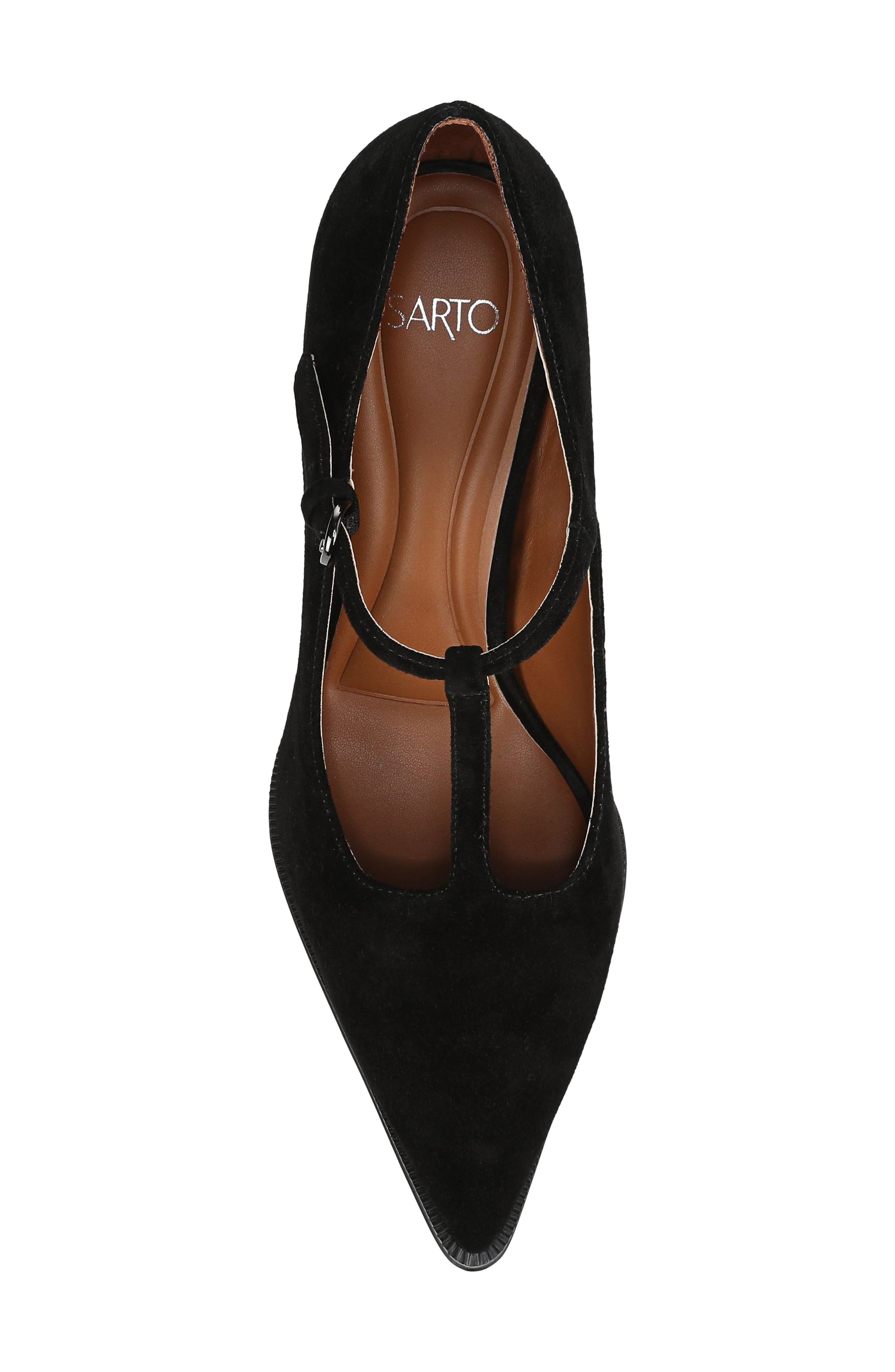 SARTO by Franco Sarto Atley T-Strap Pointed Toe Pump, Alternate, color, Black
