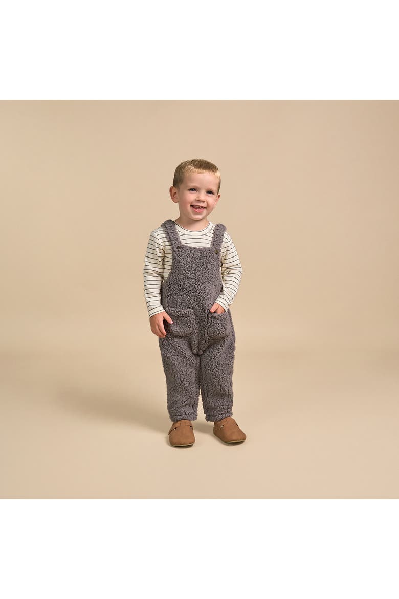 Microplush Overall & Shirt Set, Alternate, color, Medium Gray