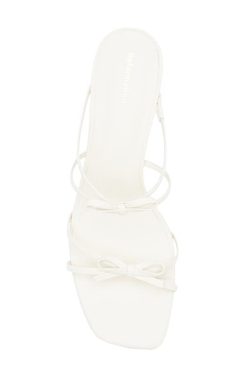 Reformation Elodie Bow Strap Sandal In White