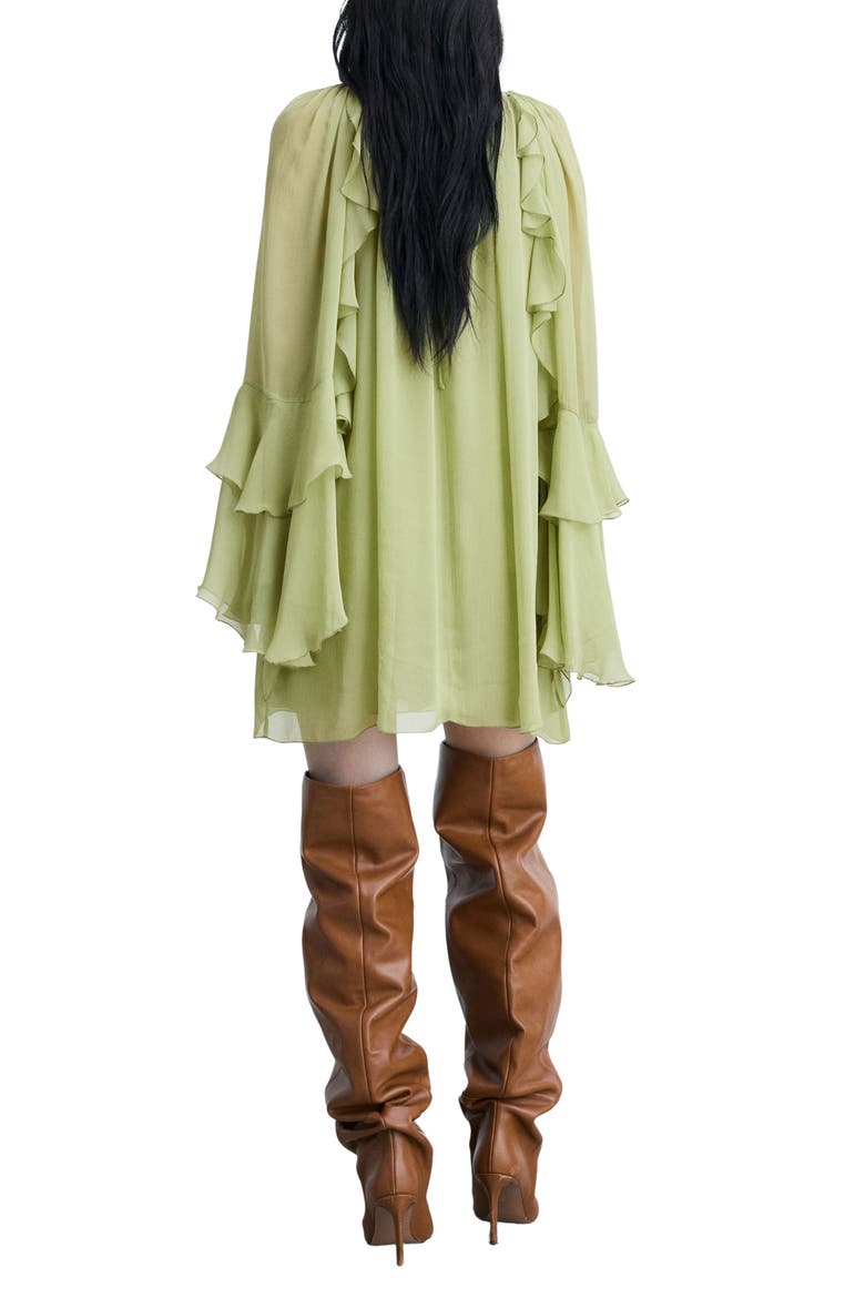 Ruffle Sleeve Float Dress, Alternate, color, GREEN