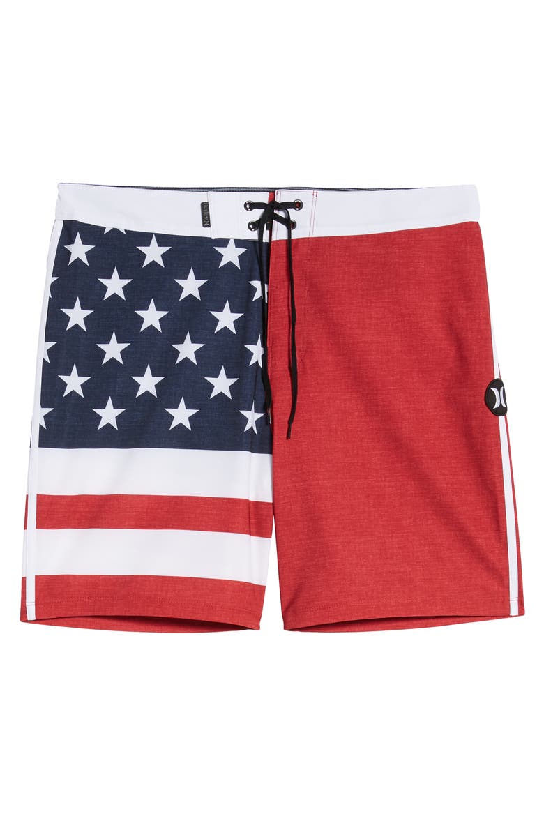 Phantom Patriot Board Shorts, Alternate, color, GYM RED