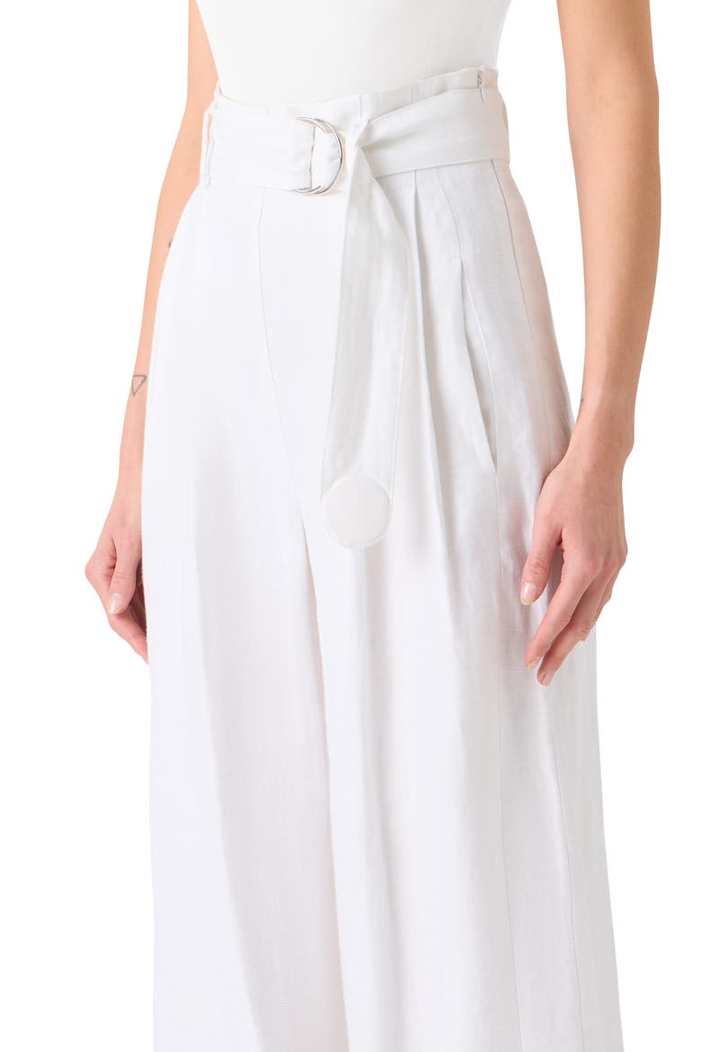 Fiorella High Waist Linen Culottes, Alternate, color, CREAM