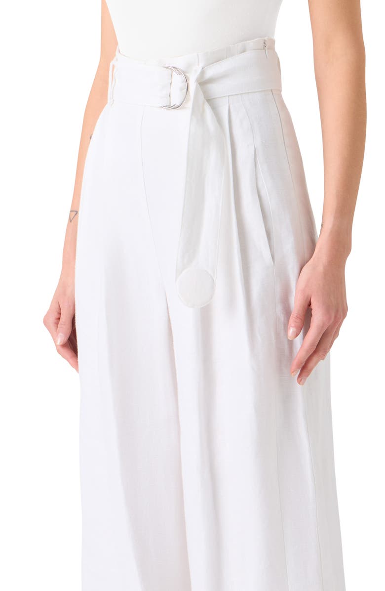 Akris punto Fiorella High Waist Linen Culottes, Alternate, color, Cream