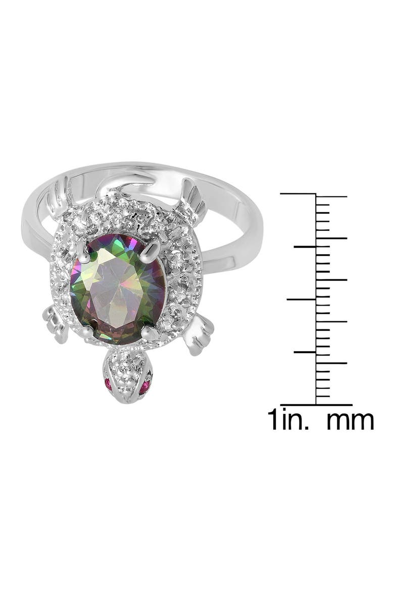 18k White Gold Plated Turtle Ring, Alternate, color, SILVER