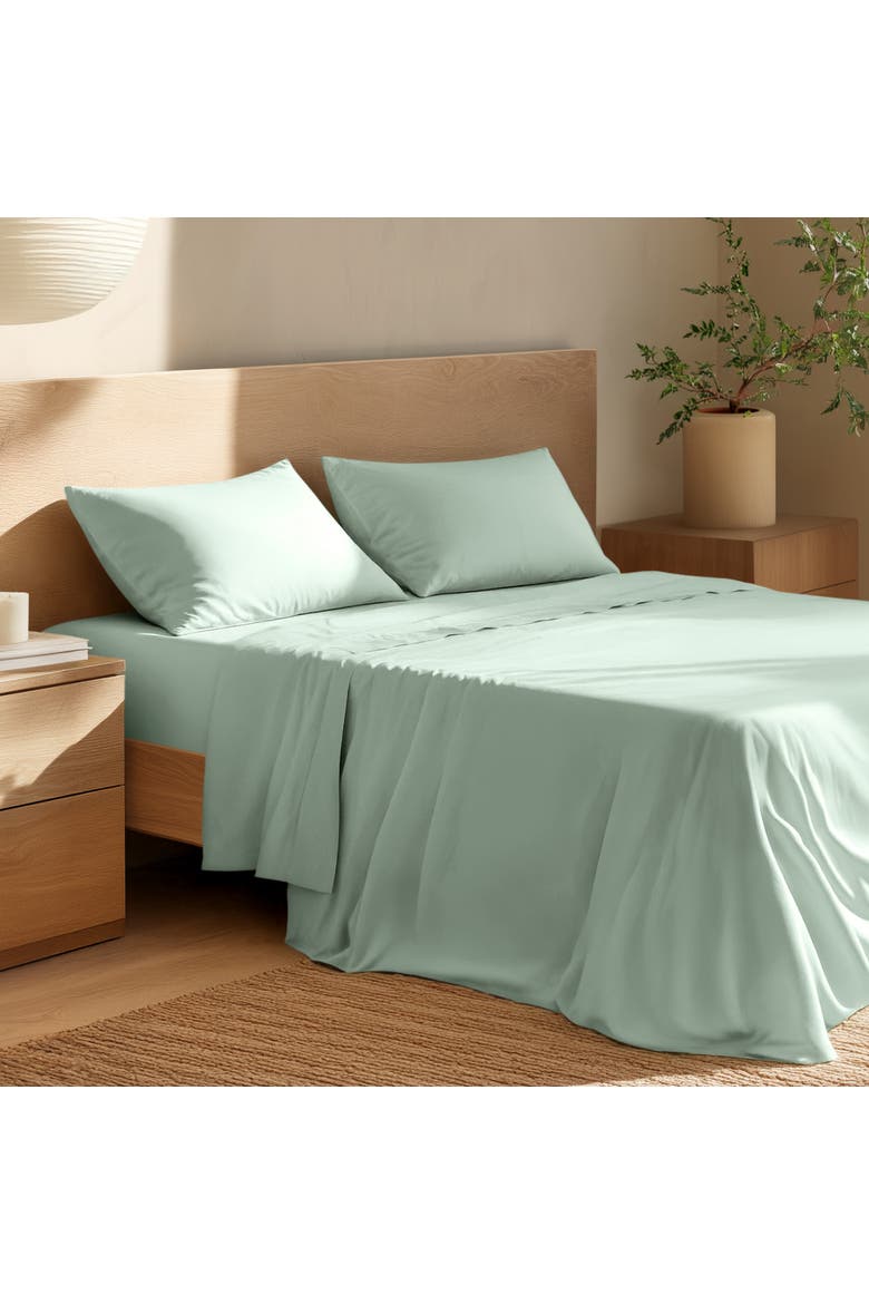 100% Organic Cotton Percale Sheet Set - Split King, Alternate, color, Willow